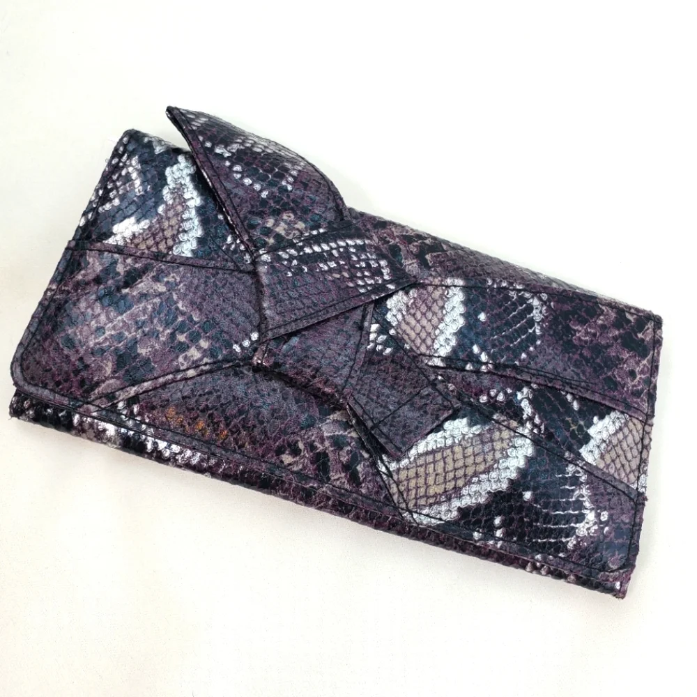 NWT! Claire's Purple and Silver Faux Croc Wallet